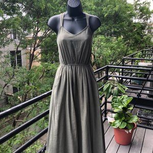 Universal Thread | Olive Boho Midi Dress with Pockes
